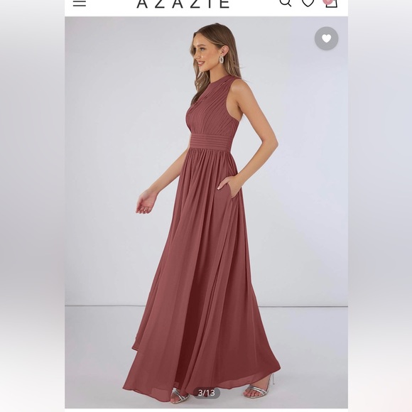 Gently worn Azazie Amethyst Chifron material Bridesmaid Dress. Size 8 - Picture 9 of 14